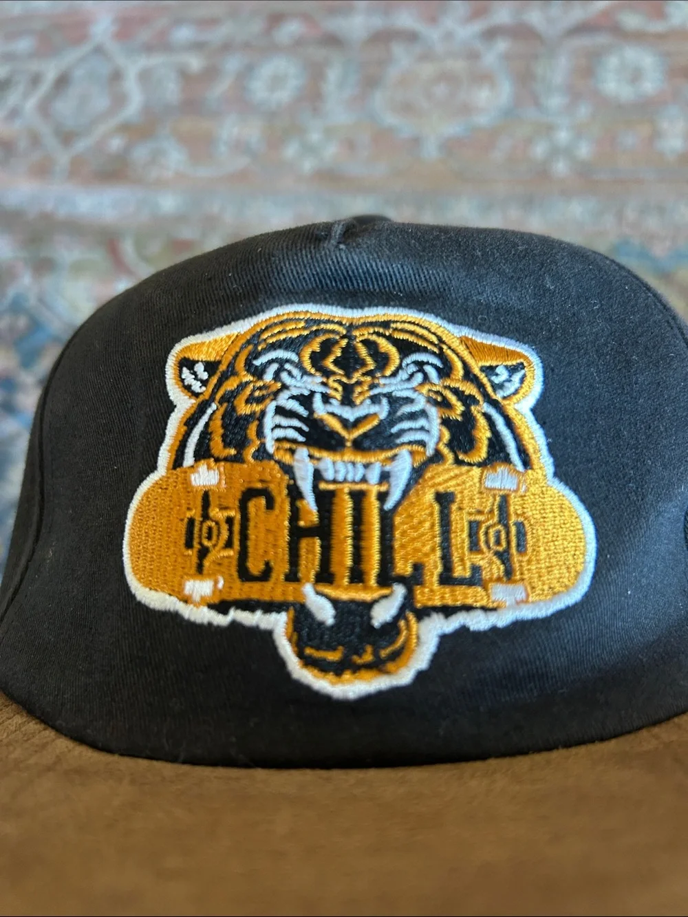 Old Navy Boys Chill Tiger Skateboard Flat Brim Snapback Hat One